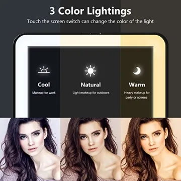 miroposs Travel Makeup Mirror with 80LEDs and 3 Light Modes