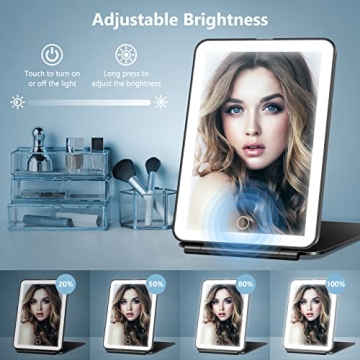 miroposs Travel Makeup Mirror with 80LEDs and 3 Light Modes