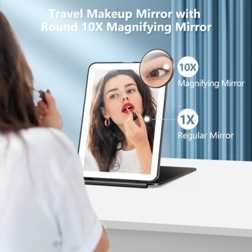 miroposs Travel Makeup Mirror with 80LEDs and 3 Light Modes