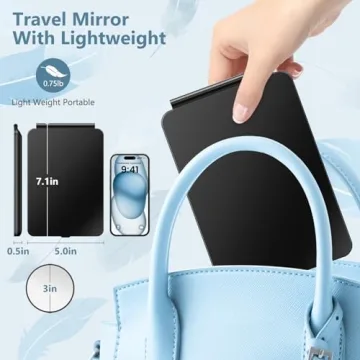 miroposs Travel Makeup Mirror with 80LEDs and 3 Light Modes