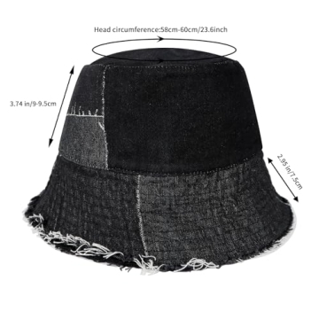 MILAKOO Vintage Patchwork Denim Cap for Rocker Fashion