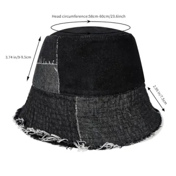 MILAKOO Vintage Patchwork Denim Cap for Rocker Fashion