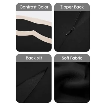 Fisoew Womens Strapless Bodycon Dress Sexy Contrast Color Off Shoulder Party Tube Maxi Dresses Black