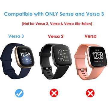 NANW 4-Pack Screen Protector Case Compatible with Fitbit Sense/Versa 3, Soft TPU Plated Bumper Full ...