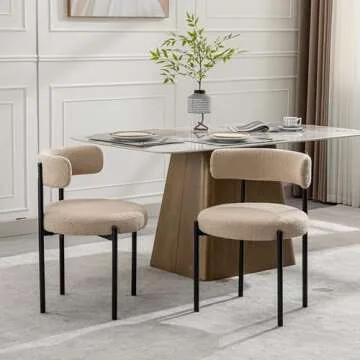 Modern Forsalund Beige Dining Chairs Set of 4 Stylish Comfort