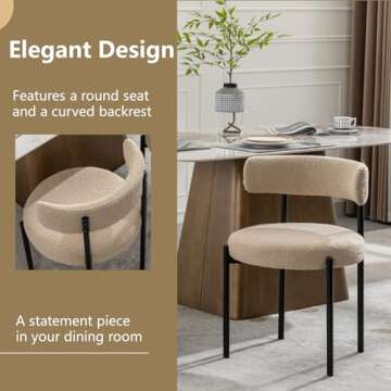 Modern Forsalund Beige Dining Chairs Set of 4 Stylish Comfort