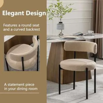 Modern Forsalund Beige Dining Chairs Set of 4 Stylish Comfort