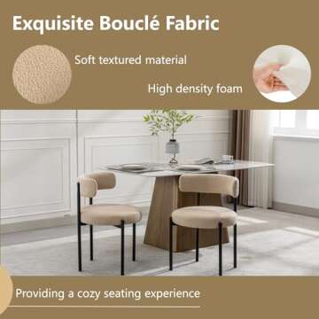 Modern Forsalund Beige Dining Chairs Set of 4 Stylish Comfort