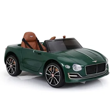 SEHOMY Kids Ride on car with Remote Control 12V, Bentley Style Electric Car Kids Battery Powered Motorized Vehicles with Seat, 2 Speed, LED Lights, MP3, Music, Horn, TF Card, USB Port, Green