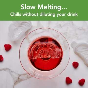 Tovolo Cheers Shaped Ice Molds, Set of 2 - Large Cheers Ice Mold Gift - Unique Ice Mold Chills Drink...