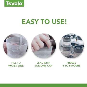 Tovolo Cheers Shaped Ice Molds, Set of 2 - Large Cheers Ice Mold Gift - Unique Ice Mold Chills Drinks - Odor-Free Freezer Storage, Dishwasher-Safe with Silicone Plunger