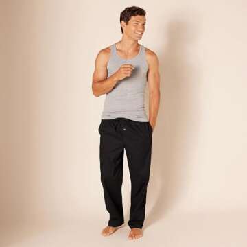 Amazon Essentials Men's Tank Undershirts, Pack of 6, Black/Grey Heather, X-Large