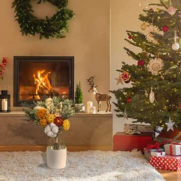 Darget Cotton Balls Decor - 20 Pieces for Wreath Decor White Dried Cotton Bolls (Balls) Made of Natural Cotton Great for Crafting, Home Decor Wedding, Farmhouse Style