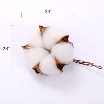 Darget Cotton Balls Decor - 20 Pieces for Wreath Decor White Dried Cotton Bolls (Balls) Made of Natural Cotton Great for Crafting, Home Decor Wedding, Farmhouse Style