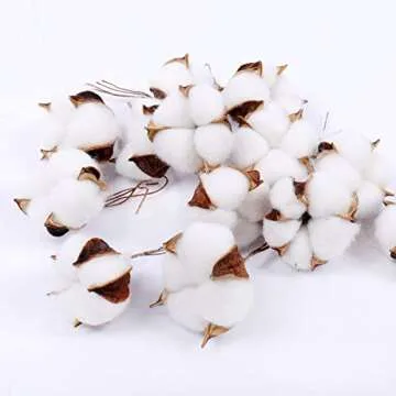 Darget Cotton Balls Decor - 20 Pieces for Wreath Decor White Dried Cotton Bolls (Balls) Made of Natural Cotton Great for Crafting, Home Decor Wedding, Farmhouse Style