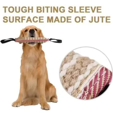 Storystore Dog Tug Toy Dog Training Bite Pillow Jute Bite Toy - Best for Tug of War, Puppy Training Interactive Play - Interactive Toys for Small and Medium Dogs (Striped, 11.8" x 3.15")