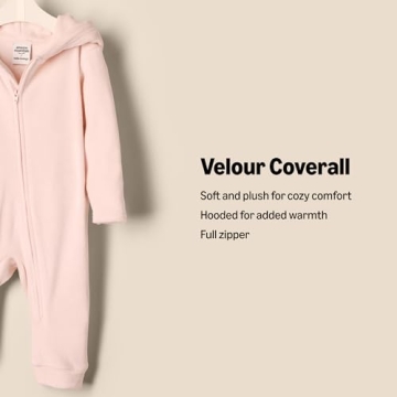 Velour Hooded Coverall for Babies - Stylish & Warm
