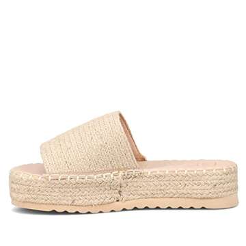Coconuts by Matisse Womens Del Mar Espadrille Platform Casual Sandals Casual Low Heel 1-2" - Beige - Size 9 B