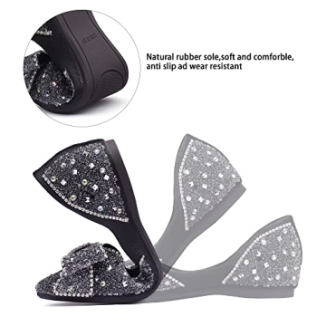 Stylish QXCGDYXT Rhinestone Flats for Women