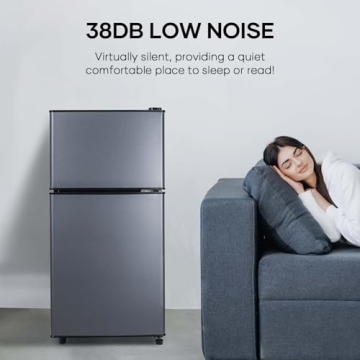 BODIOO Energy Saving Mini Fridge with Freezer 2.83 Cu.Ft