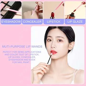 KINGMAS 500 Pack Lip Wands Applicators, Disposable Lip Brushes, Lipstick Gloss Wands Applicator Makeup Tool Kits (500 Pack)