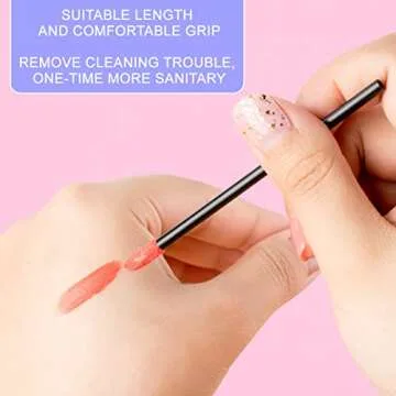 KINGMAS 500 Pack Lip Wands Applicators, Disposable Lip Brushes, Lipstick Gloss Wands Applicator Makeup Tool Kits (500 Pack)