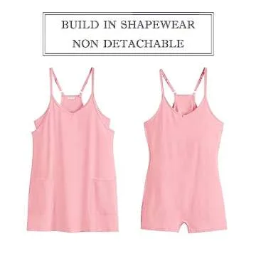 ANRABESS Women Summer Mini Romper Dress Workout Tennis Active Sports Athletic Outfits Built in Shorts Trendy Vacation Pink Medium
