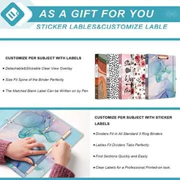 Stylish EYROZILL 3 Ring Binder for 8.5" Paper with Dividers