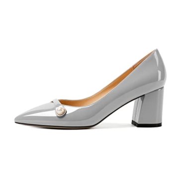 AUMOTED Chunky Fashion Pumps for Weddings and Parties