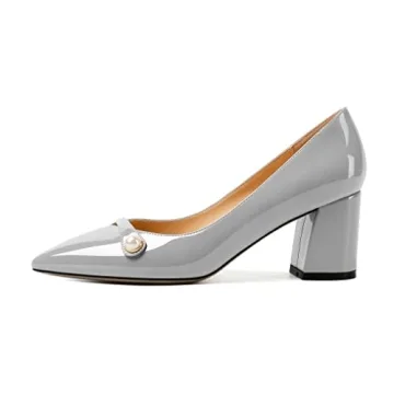 AUMOTED Chunky Fashion Pumps for Weddings and Parties
