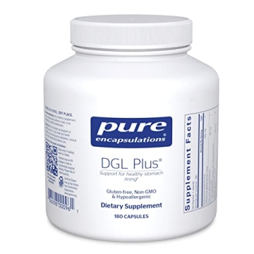 Pure Encapsulations DGL Plus - Vegan Gut Health Supplement with Herbal Extracts - 180 Capsules