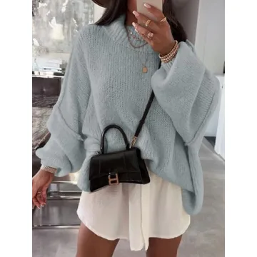 Comfortable Saodimallsu Oversized Mock Neck Sweater