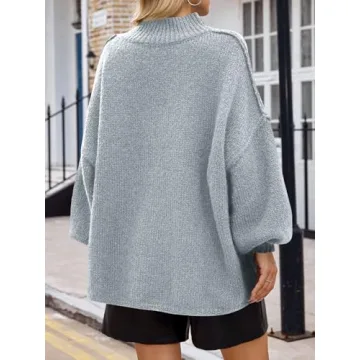Comfortable Saodimallsu Oversized Mock Neck Sweater