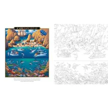 Beautiful Beaches Coloring Book: Color famous scenes from coastal destinations in the whimsical style of folk artist Eric Dowdle (Dowdle Coloring Book, 2)