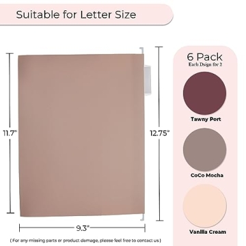 Stylish Mocha Hanging File Folders - Extra Capacity - 6 Pack