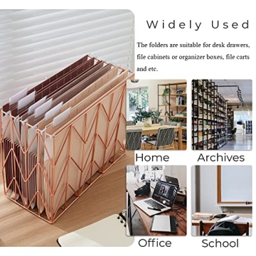 Stylish Mocha Hanging File Folders - Extra Capacity - 6 Pack