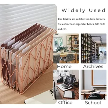 Stylish Mocha Hanging File Folders - Extra Capacity - 6 Pack