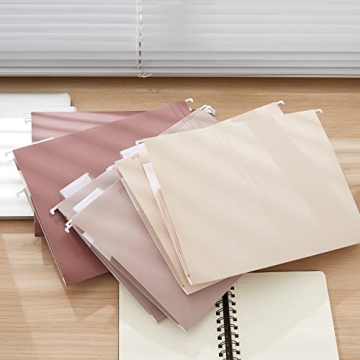 Stylish Mocha Hanging File Folders - Extra Capacity - 6 Pack