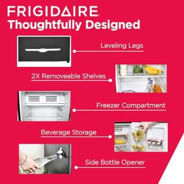FRIGIDAIRE EFR376-BLACK 3.1 Cu Ft Black Retro Bar Fridge with Side Bottle Opener