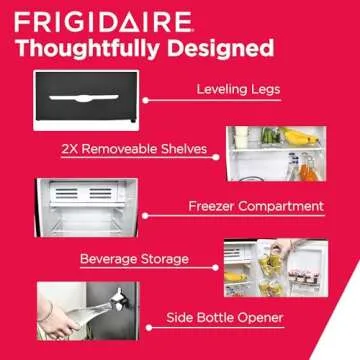 FRIGIDAIRE EFR376-BLACK 3.1 Cu Ft Black Retro Bar Fridge with Side Bottle Opener