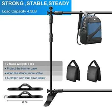 FUDESY Backdrop Banner Stand, 10x8ft Heavy Duty Display Frame Stand, Adjustable Metal Telescopic Tub...