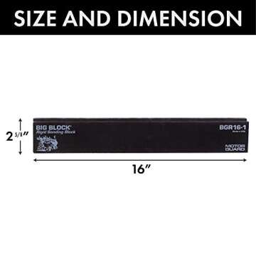 Motor Guard - BGR161 BGR16-1 Rigid PSA Sanding Block, 2 5/8" x 16"