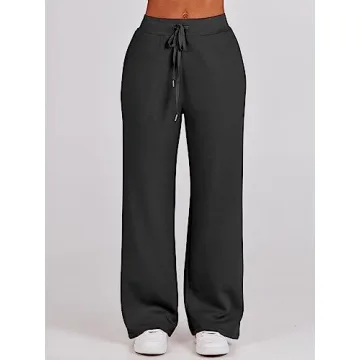 ANRABESS Women 2 Piece Outfits Sweatsuit Oversized Sweatshirt Sweatpants Tracksuit Sweat Lounge Matching Set 2024 Fall Trendy Black Large