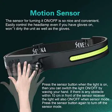 SEVENKA 2 Rechargeable Headlamps, Bright LED Headlamp Flashlight, 1000 Lumen 230° Wide Beam&Spot Light, Sensor Mode, 2.4oz Lightweight Head Lamp with Clips for Hardhat, Camping,Running