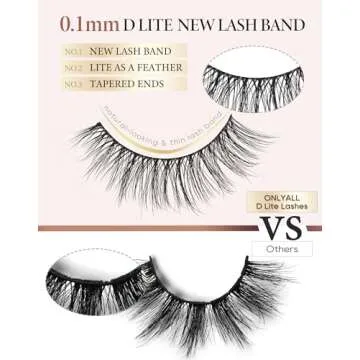 Onlyall Natural Lashes Wispy False Eyelashes - 7 Pairs D-K06