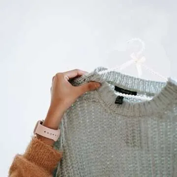 PRETYZOOM Elegant Clothes Hangers Pearl Beads: Clothes Hangers Dress Coat Hangers Closet Coat Storage Organizer Dry Rack 2PCS