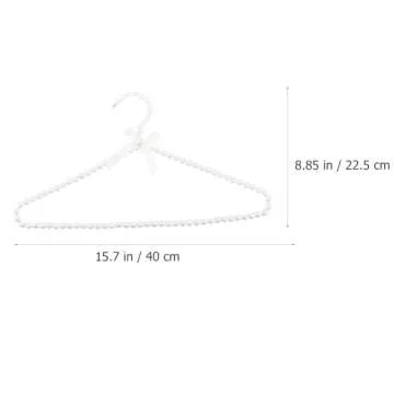 PRETYZOOM Elegant Clothes Hangers Pearl Beads: Clothes Hangers Dress Coat Hangers Closet Coat Storage Organizer Dry Rack 2PCS