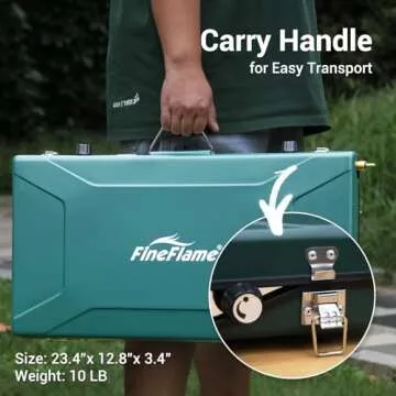 FineFlame Camping Stove 3 Burner 20400 BTU Propane Portable Stove with Regulator, Toast Tray, Windshield for Car Camping BBQ Picnics Outdoor Cooking Camping Gas Stove