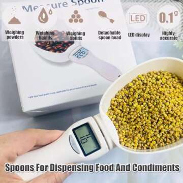Food Measuring Scoop Scale - Accurate Digital Spoon for Pets and Cooking