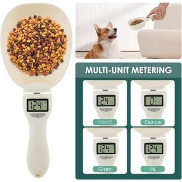 Accurate Food Measuring Scoop Scale for Kitchen & Pets